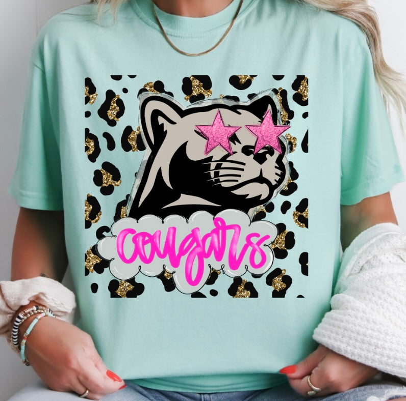 Preppy Leopard Cougars