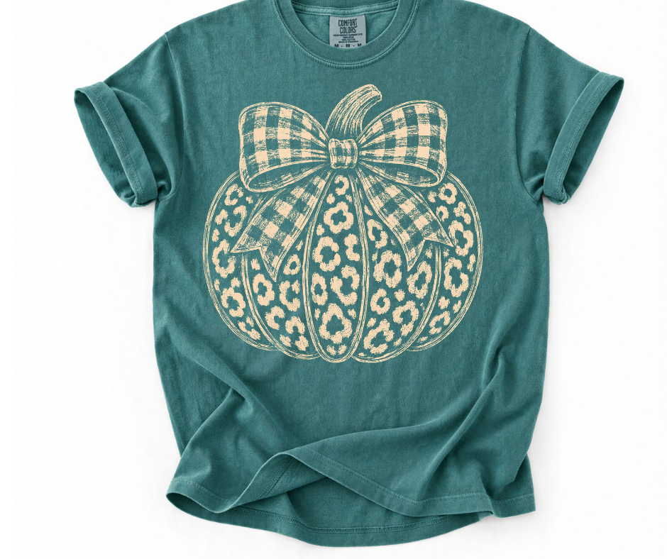 Leopard Pumpkin with Bow