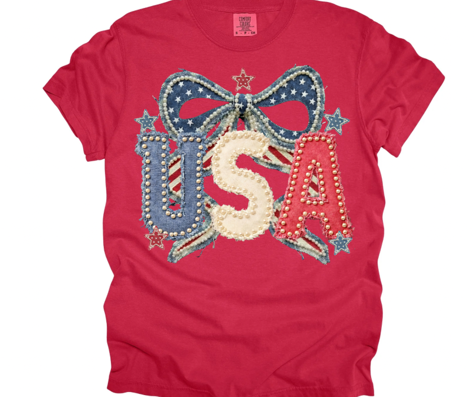 USA Bow Faux Pearls & Stars