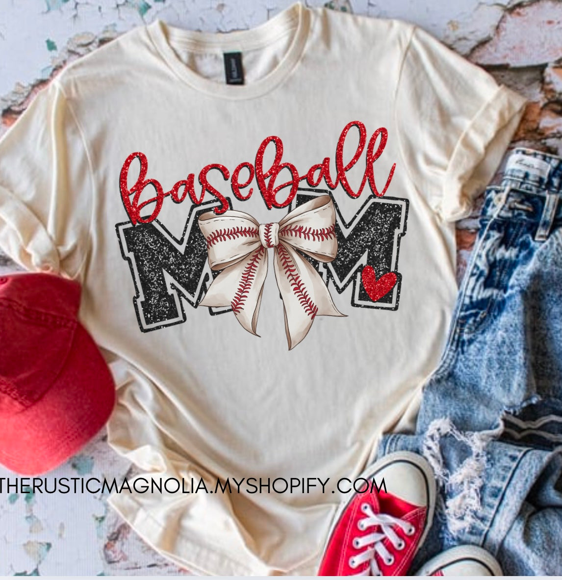 Baseball Mom Bow
