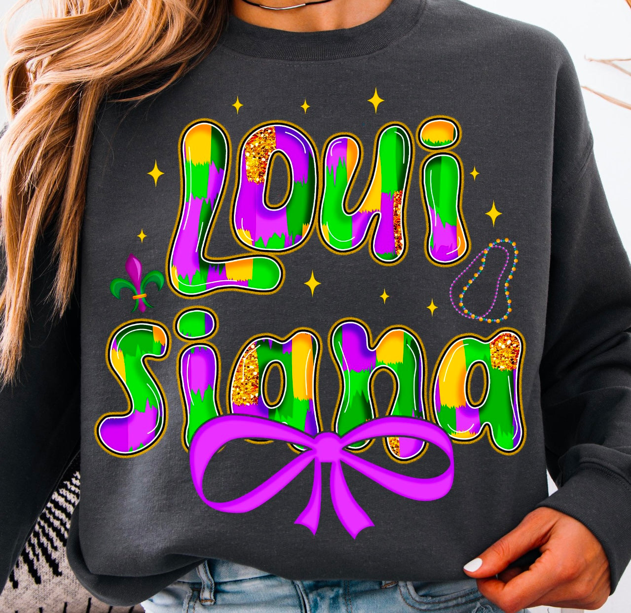 Louisiana Mardi Gras Bow