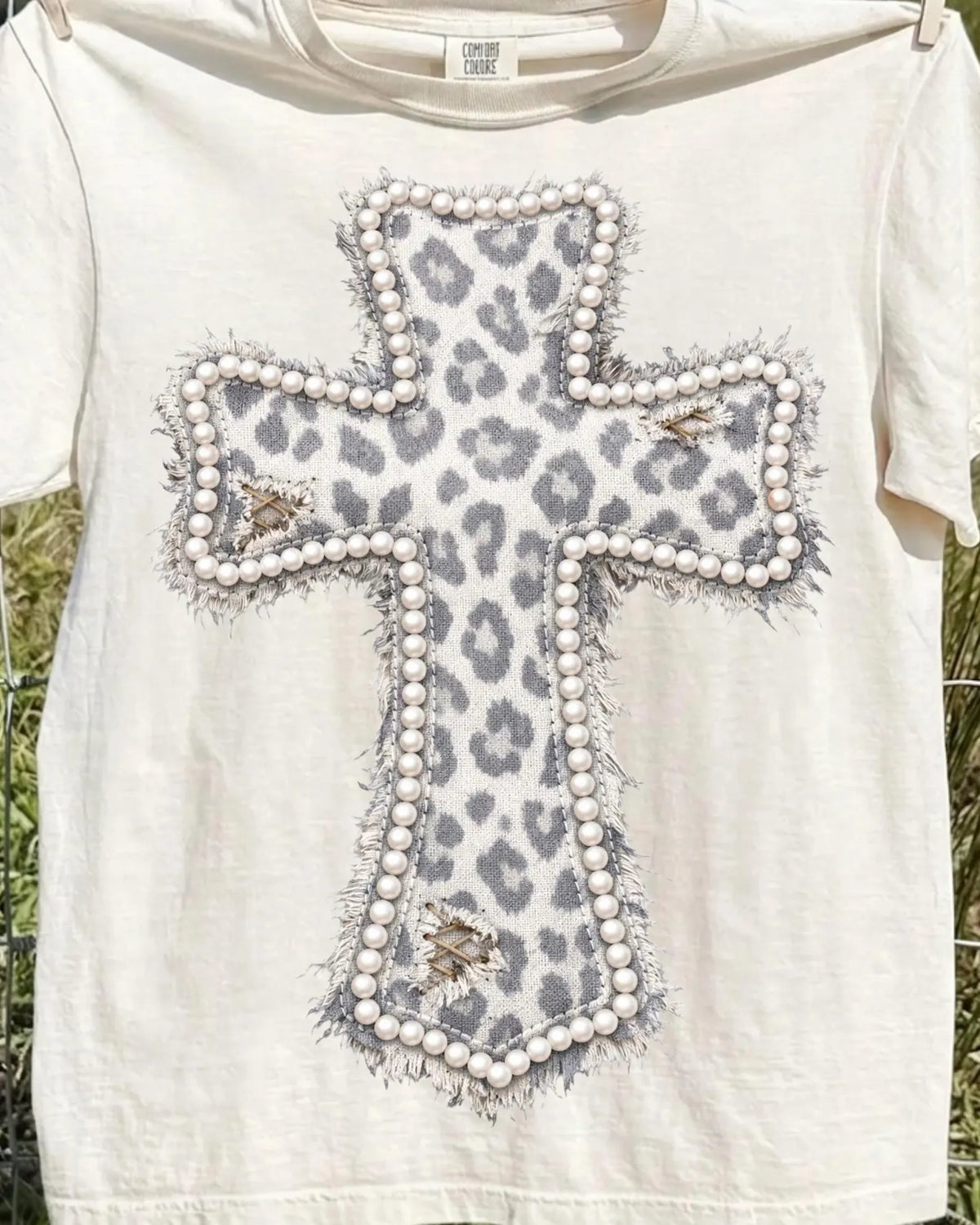 Leopard Cross - *Faux* Pearls
