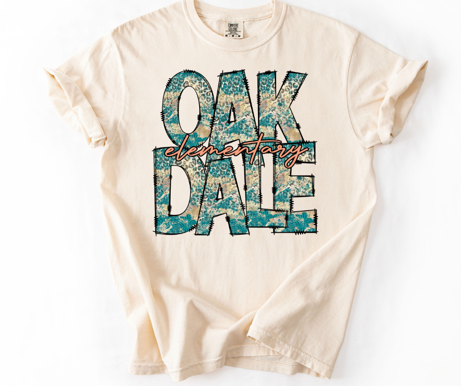 Oakdale Elementary - Teal Leopard
