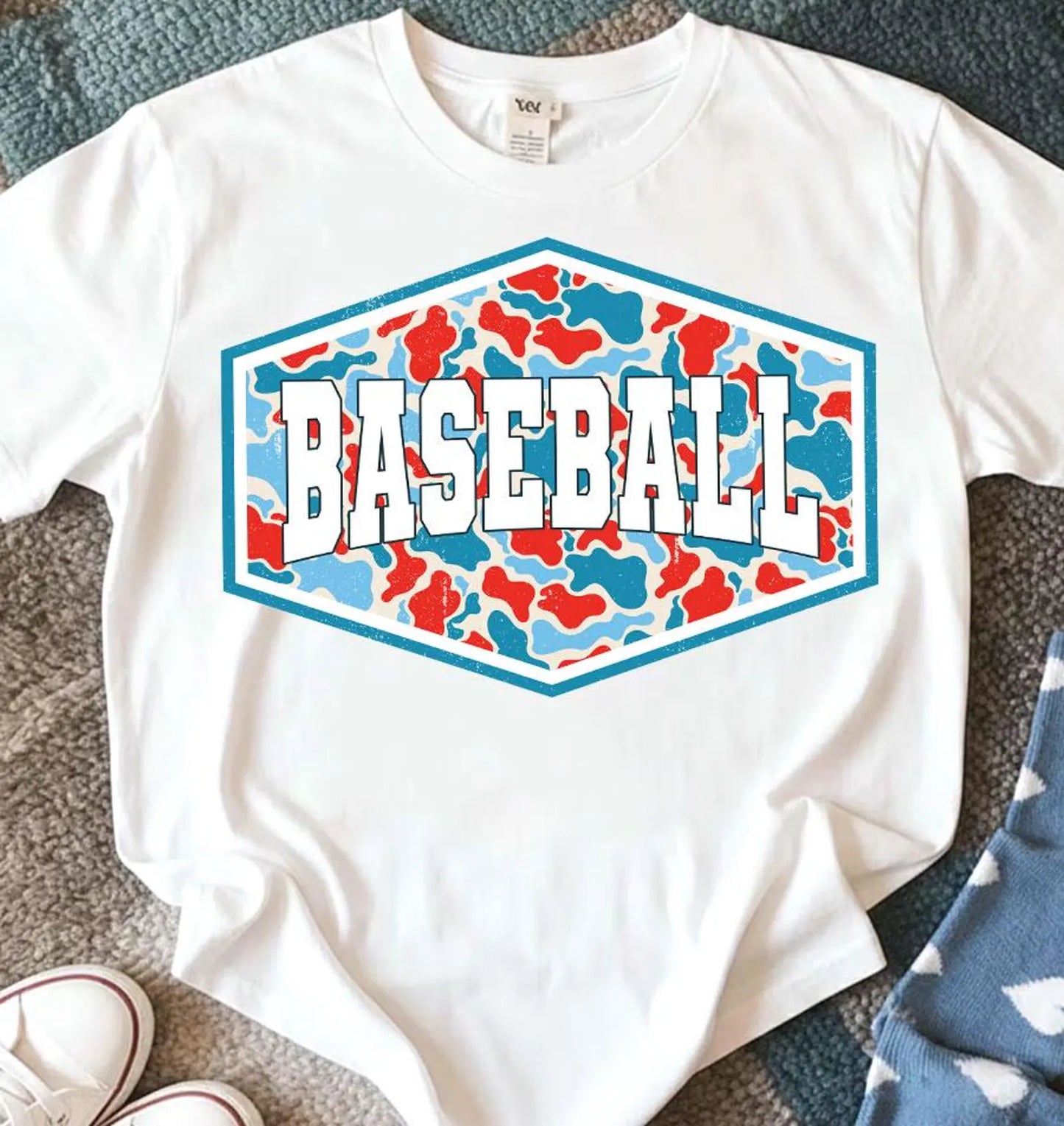 Red & Blue Camo Baseball