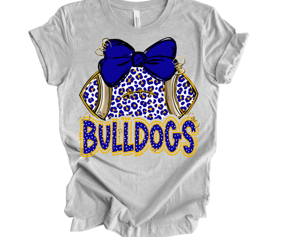 Bulldogs Leopard Football (blue/yellow)