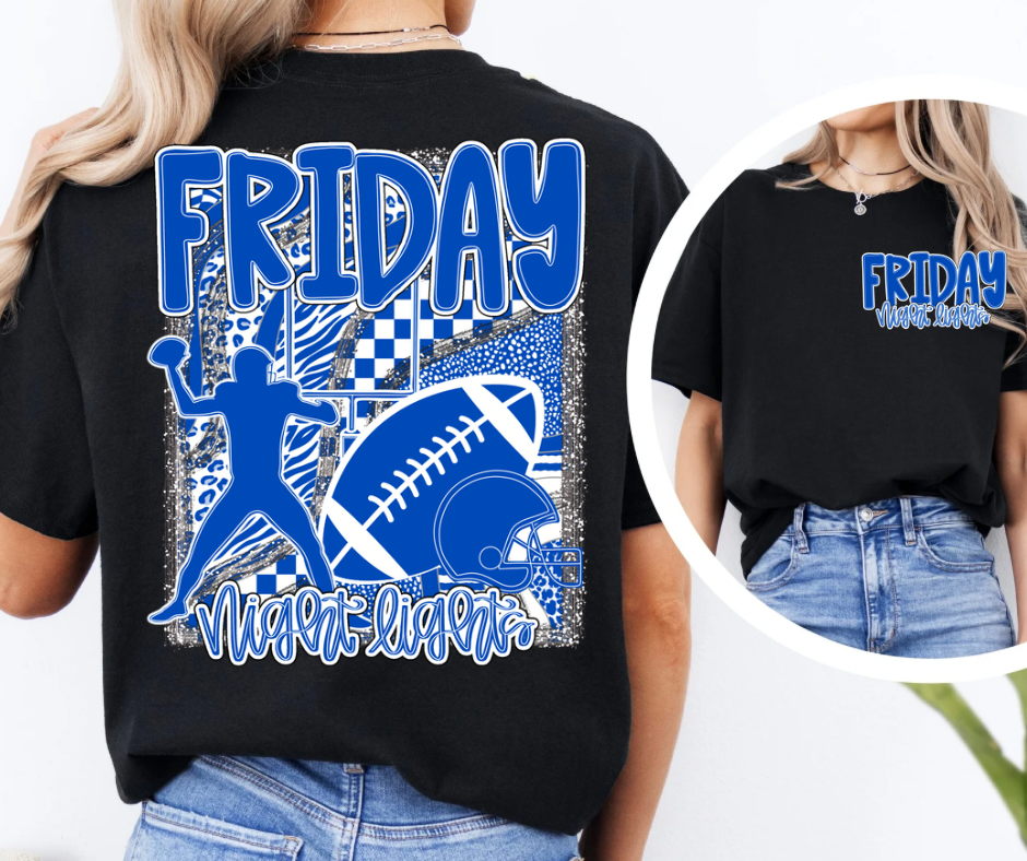 Friday Night Lights (AJD) Blue & White
