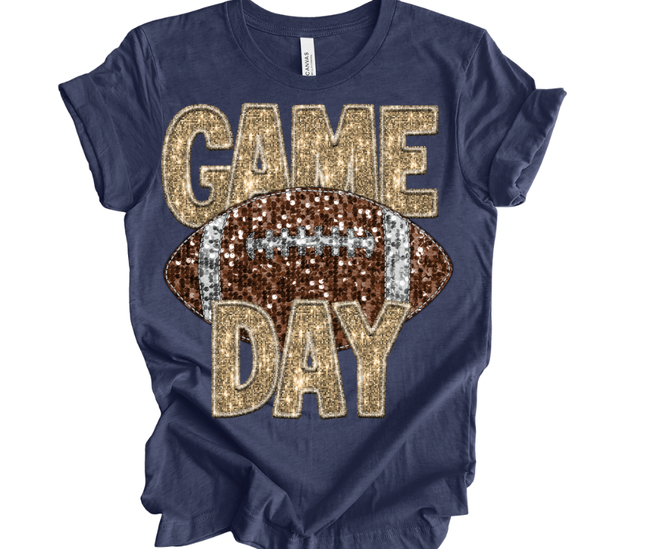 Game Day Football (Faux Sequin/Embroidery)