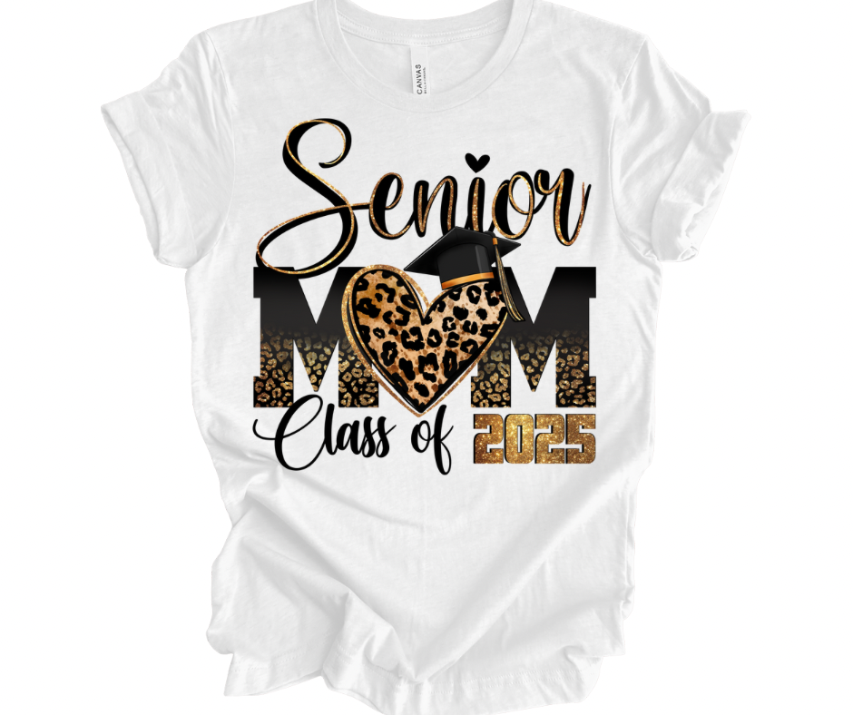 Senior Mom C/O 25 Leopard Heart