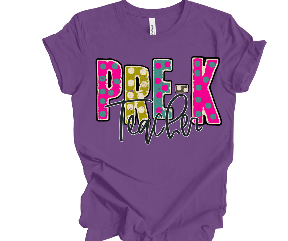Pre-K Teacher (Funky Multicolor)