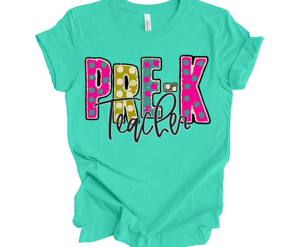 Pre-K Teacher (Funky Multicolor)