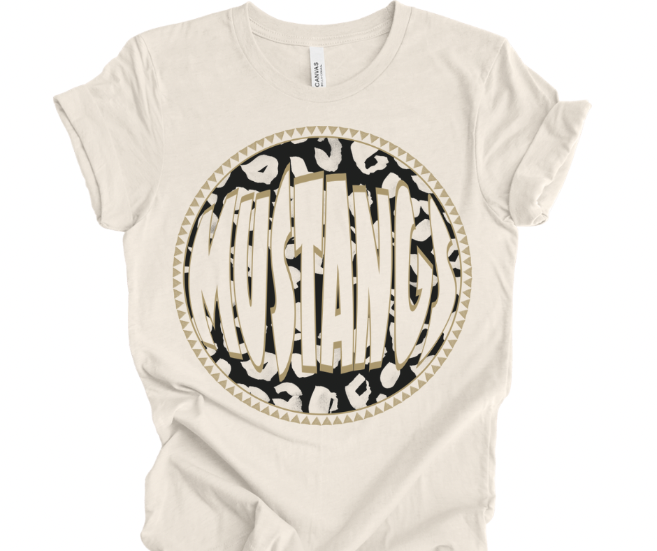 Mustangs Leopard Retro Circle