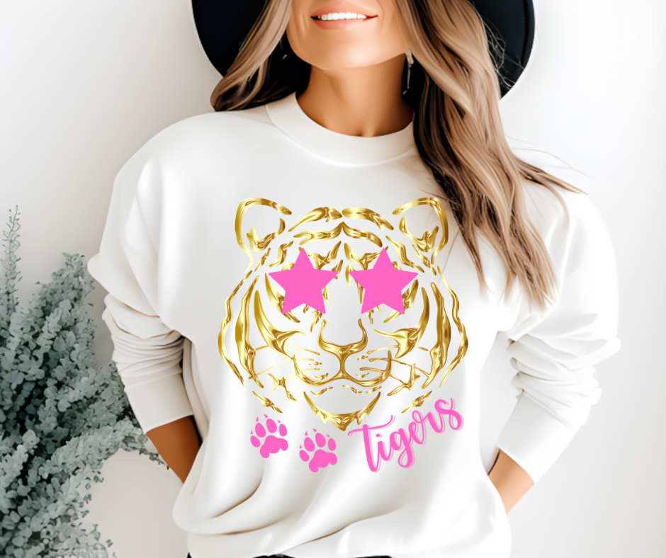 Preppy Tigers (Gold & Pink)