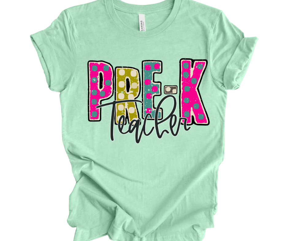 Pre-K Teacher (Funky Multicolor)