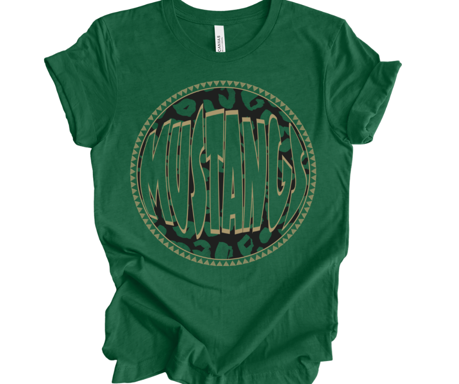 Mustangs Leopard Retro Circle