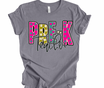 Pre-K Teacher (Funky Multicolor)