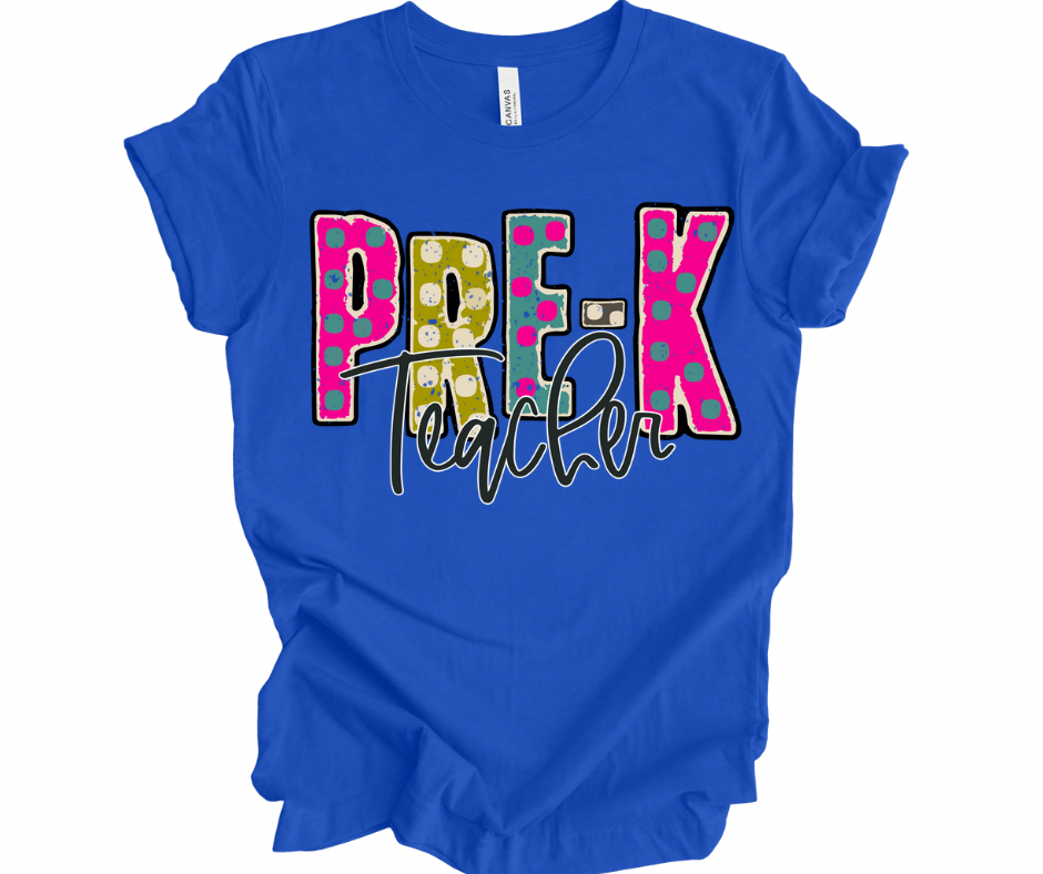 Pre-K Teacher (Funky Multicolor)