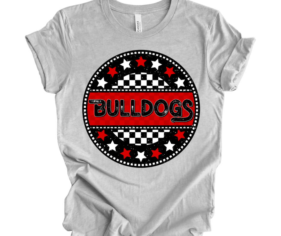 Bulldogs Checkered Star (Red/Black)