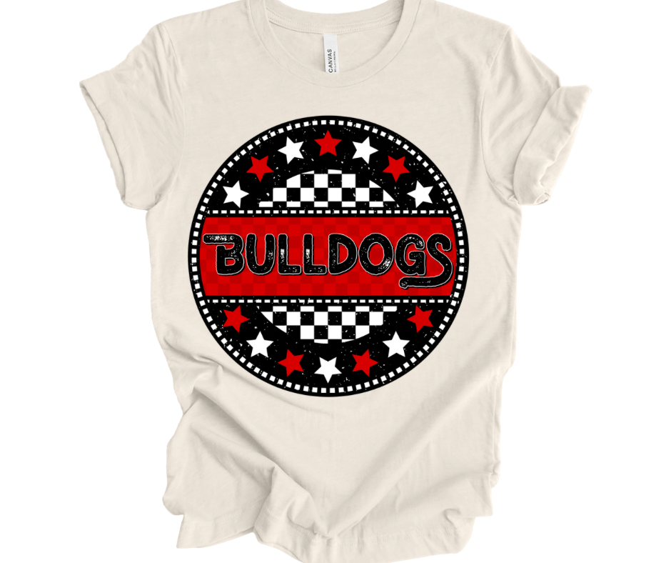 Bulldogs Checkered Star (Red/Black)