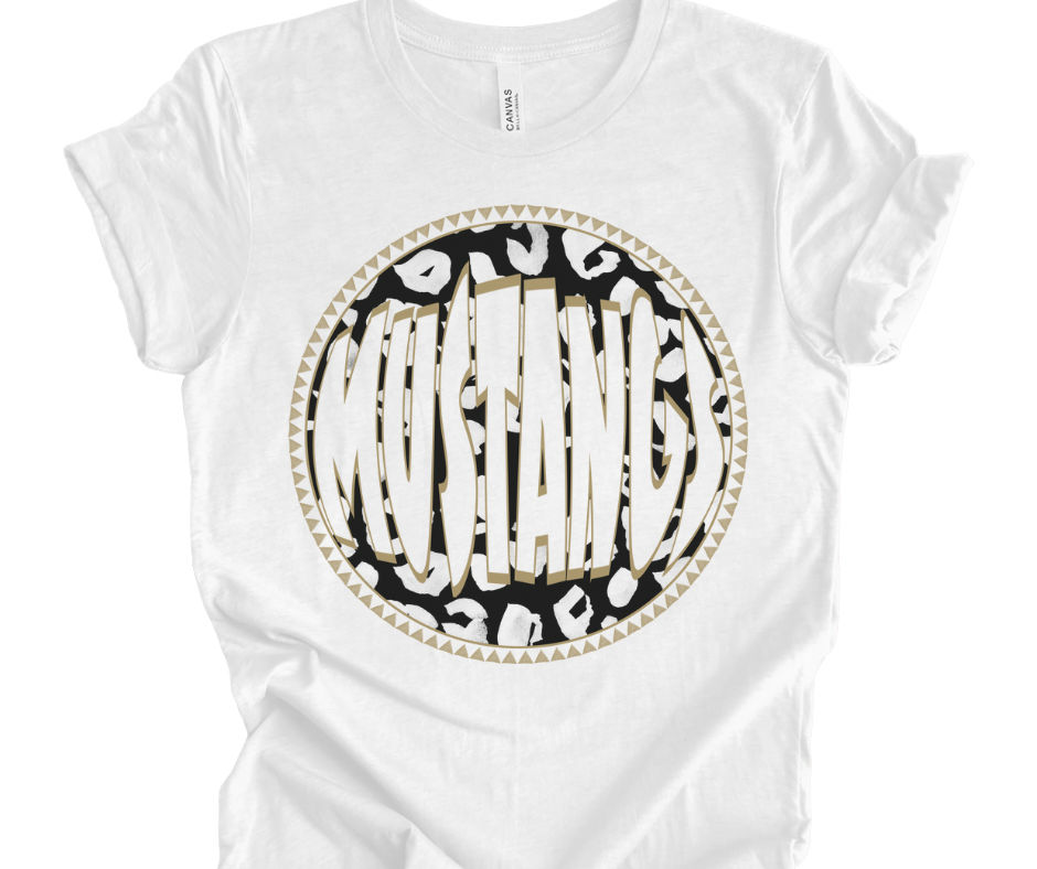 Mustangs Leopard Retro Circle