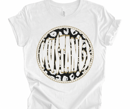 Mustangs Leopard Retro Circle