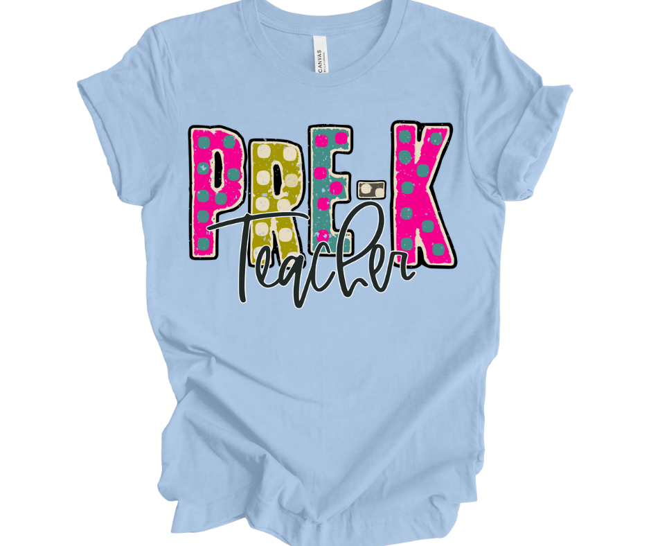 Pre-K Teacher (Funky Multicolor)