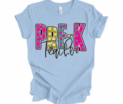 Pre-K Teacher (Funky Multicolor)