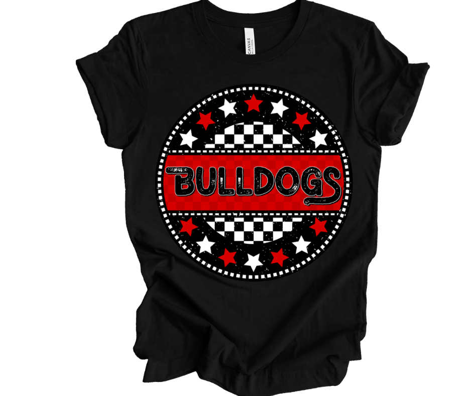 Bulldogs Checkered Star (Red/Black)