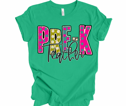 Pre-K Teacher (Funky Multicolor)