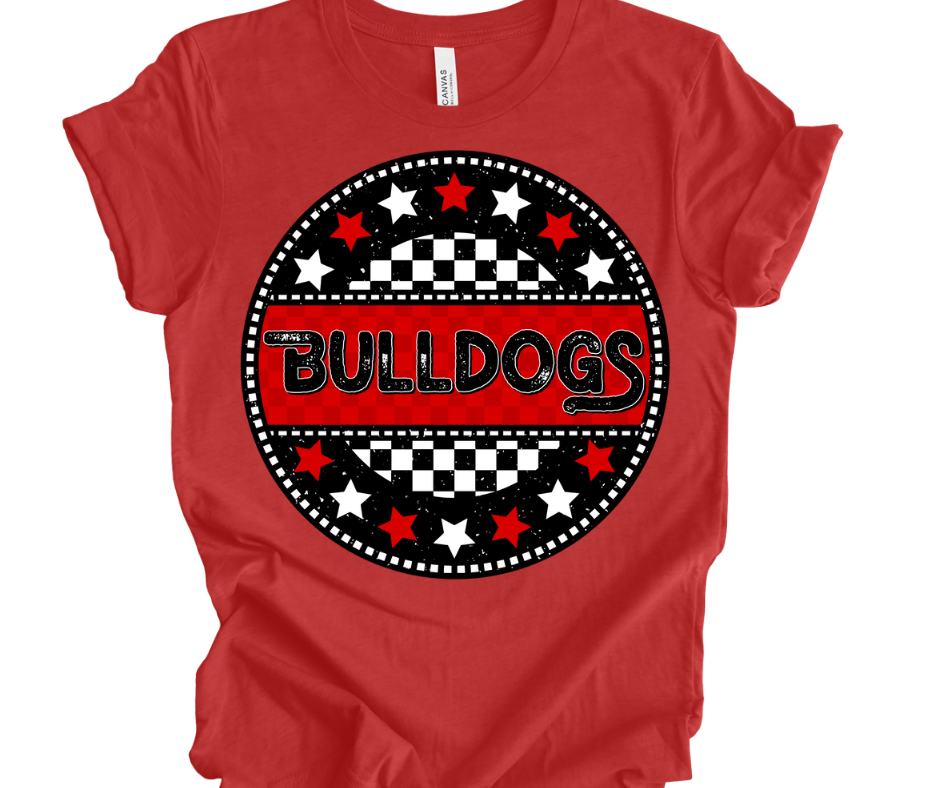 Bulldogs Checkered Star (Red/Black)