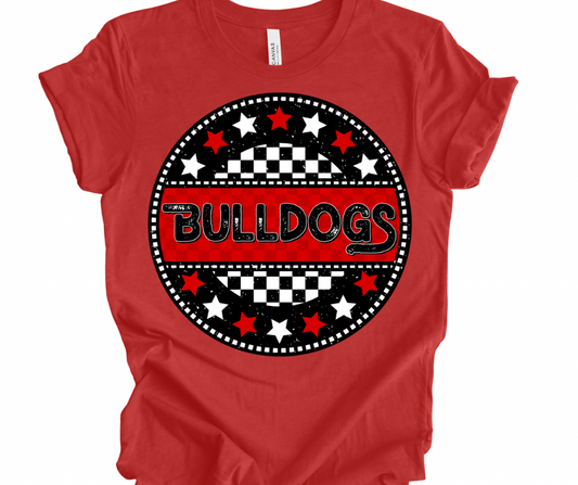 Bulldogs Checkered Star (Red/Black)