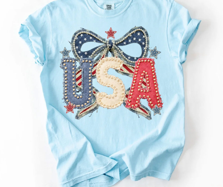 USA Bow Faux Pearls & Stars