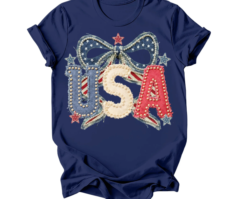 USA Bow Faux Pearls & Stars