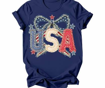USA Bow Faux Pearls & Stars