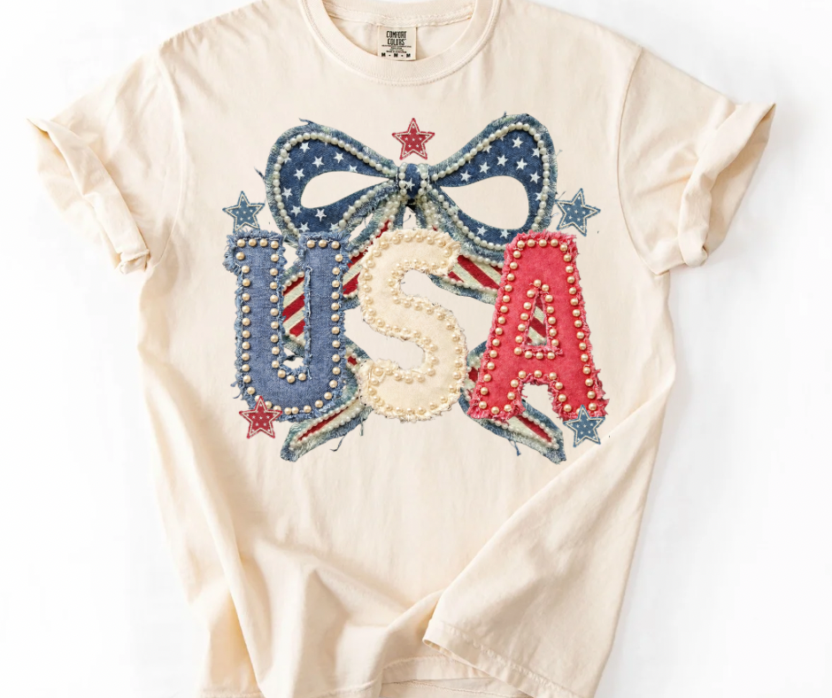 USA Bow Faux Pearls & Stars