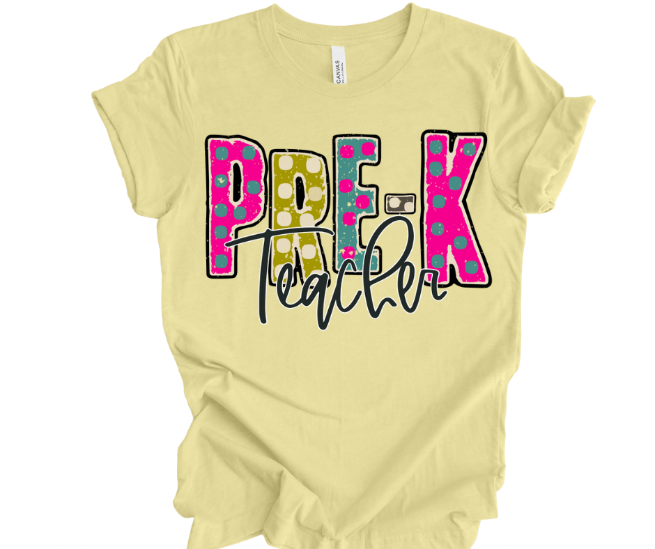 Pre-K Teacher (Funky Multicolor)