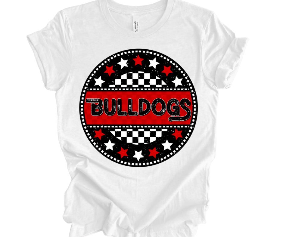 Bulldogs Checkered Star (Red/Black)