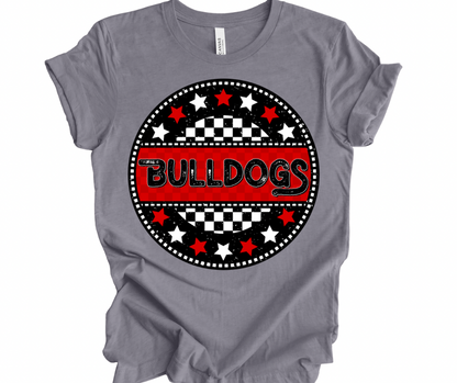Bulldogs Checkered Star (Red/Black)