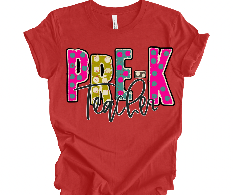 Pre-K Teacher (Funky Multicolor)