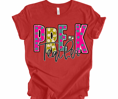 Pre-K Teacher (Funky Multicolor)