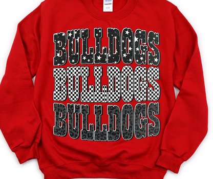 Bulldogs Stacked (Leopard, Checkered & Stars)