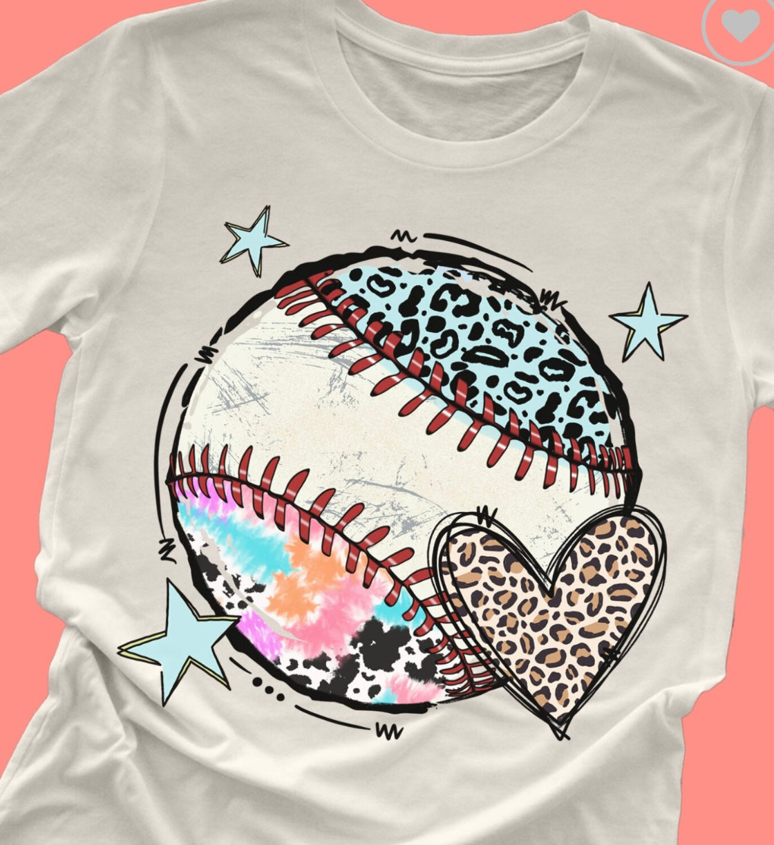 Leopard Baseball Heart