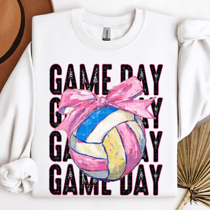 Game Day Volleyball (Pink Bow)