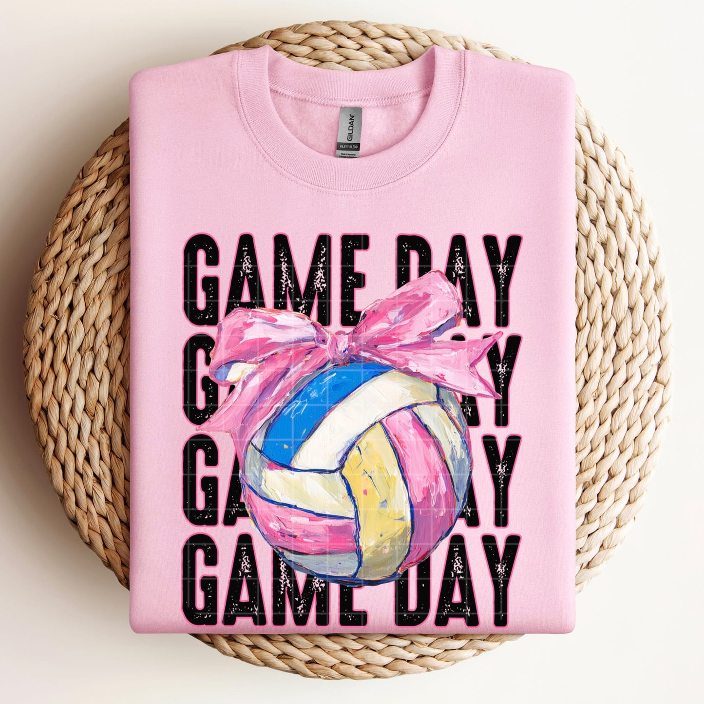 Game Day Volleyball (Pink Bow)