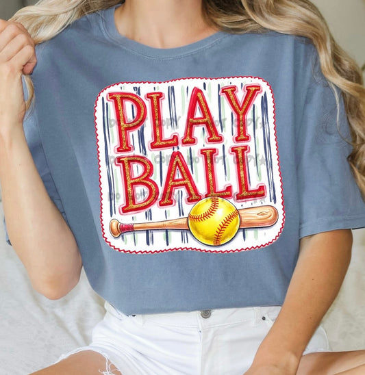 Play Ball Striped (Softball)