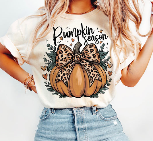 Pumpkin Season Leopard Bow