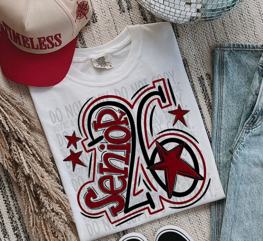 Senior 26 Stars (Black & Maroon)