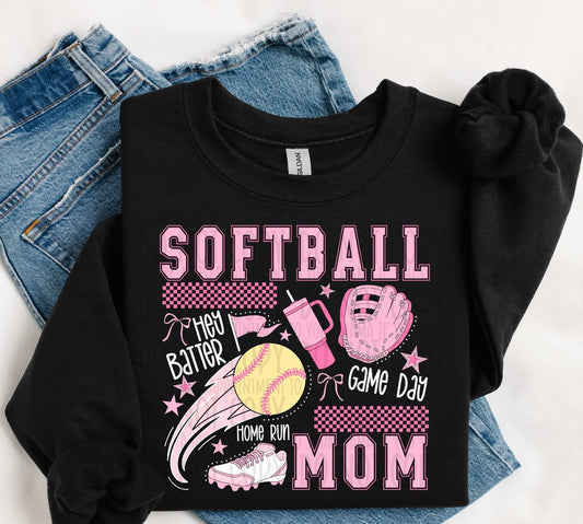 Pink Softball Mom Collage
