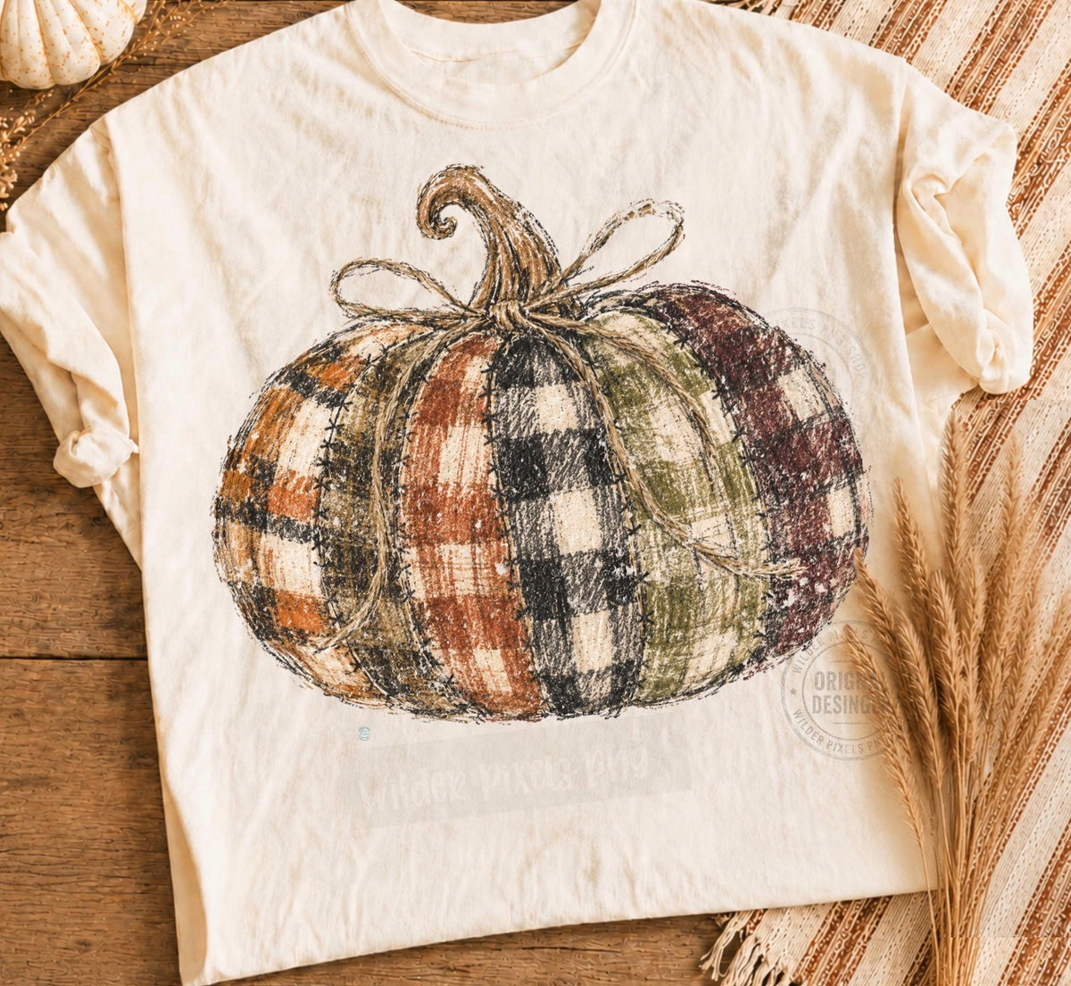 Grungy Plaid Pumpkin