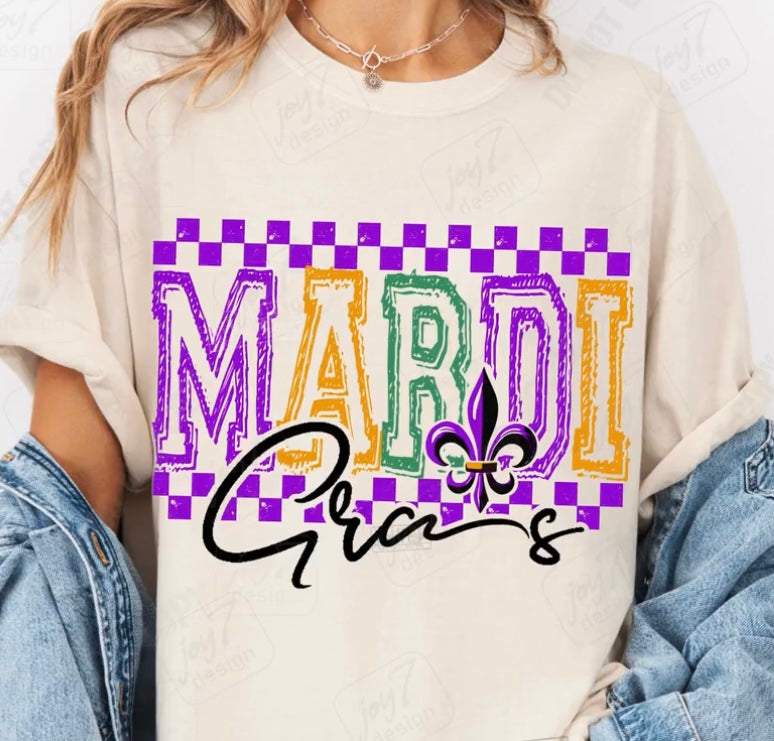 Mardi Gras Checkered
