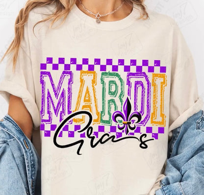 Mardi Gras Checkered